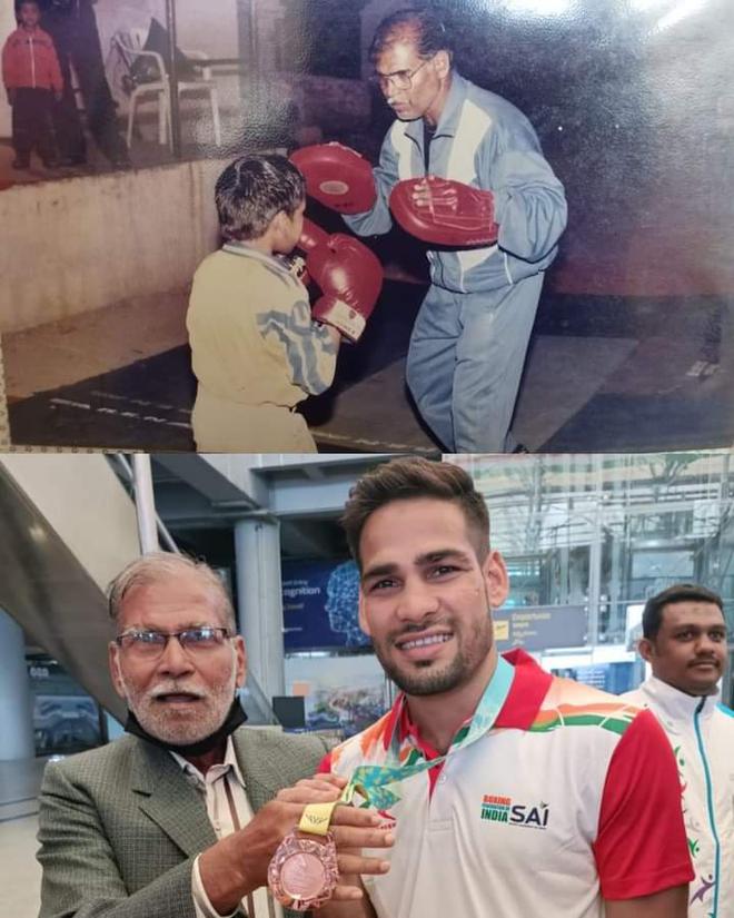 Hussamuddin with his father Mohammad Shamsuddin.