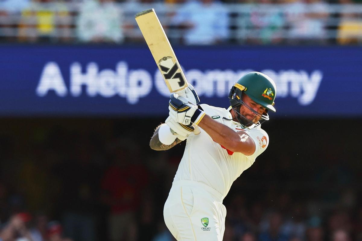 Australia's Jake Weatherald plays a shot during the second Ashes Test between Australia and England.