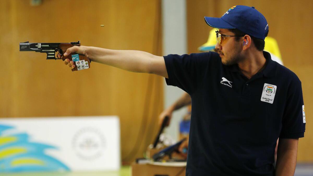 Anish Bhanwala dominates 25m rapid-fire pistol, Karthik Sabari Raj clinches top spot in 10m air rifle