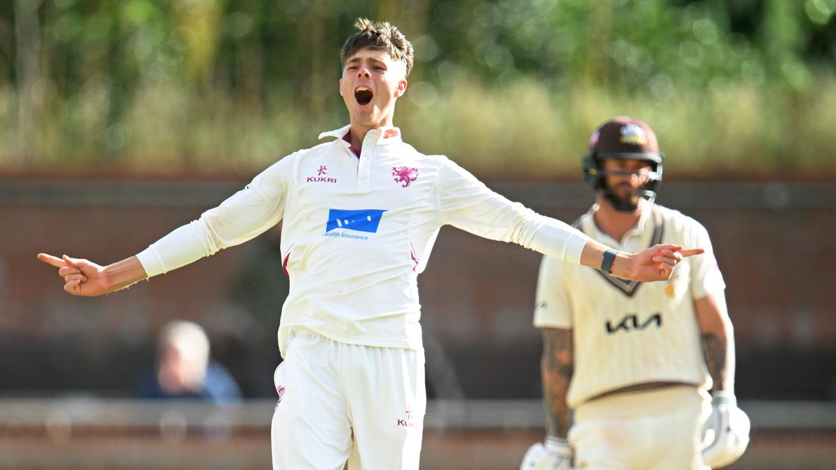 County Championship: Vaughan’s son takes 11 wickets as Somerset revive title bid by beating champions Surrey