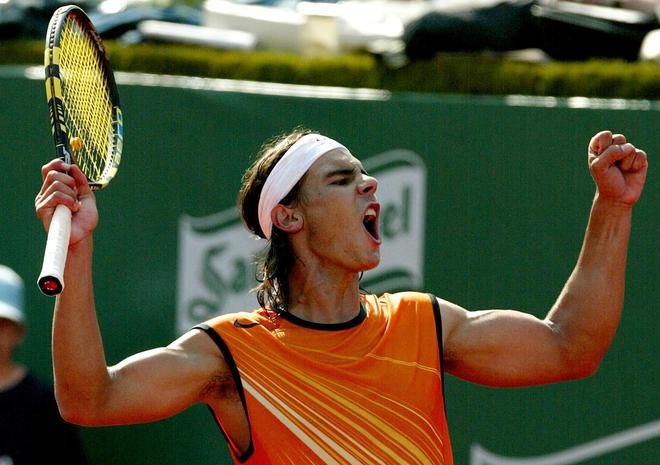 FILE PHOTO: Spain’s Rafael Nadal entered the ATP Top 10 on April 25, 2005 after winning the Barcelona Open and has been there ever since.