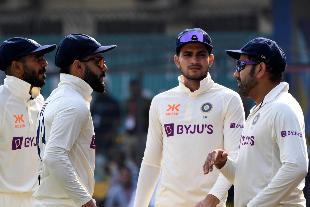 File - Rohit Sharma with Virat Kohli, Shubman Gill and Mohammed Siraj during a Test against Australia in 2023. 