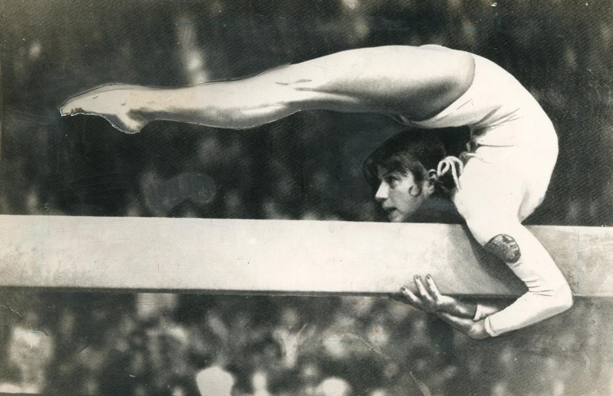 FILE PHOTO: Olga Korbut of Russia in action.