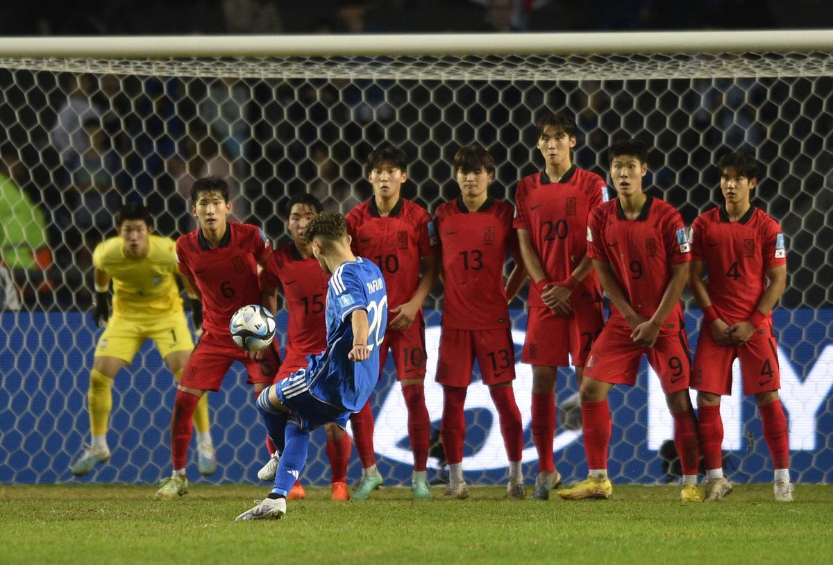 Italy’s Simone Pafundi scored a stunning free-kick against South Korea to help his nation qualify for the final. 