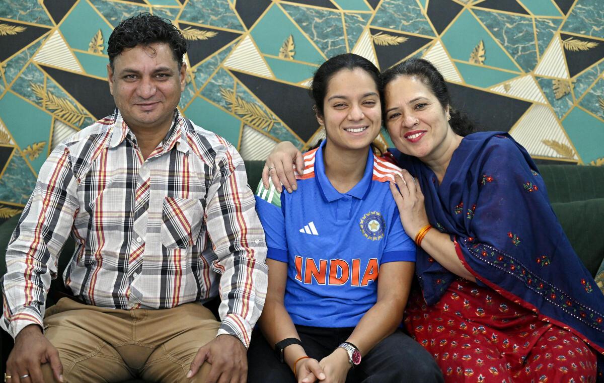 Pratika Rawal with her parents Pradeep and Rajni