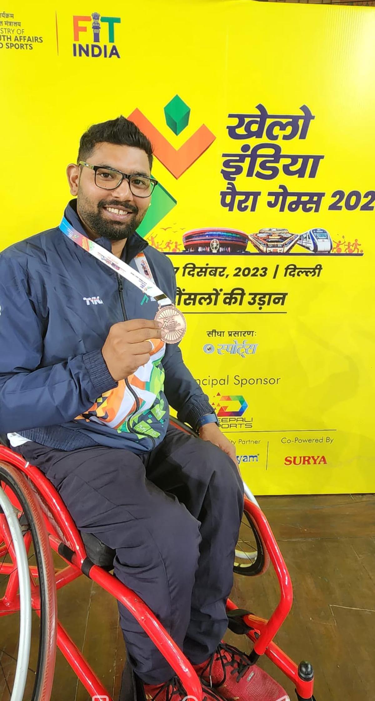 FILE PHOTO: Munna Khalid won a bronze medal at the first-ever Khelo India Para Games.