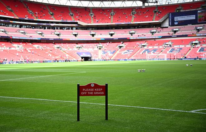 General view inside the Wembley stadium before the start of the match.
