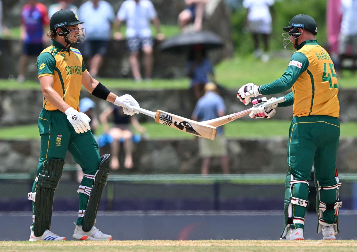 South Africa’s Heinrich Klaasen and Tristan Stubbs during the match against USA. 