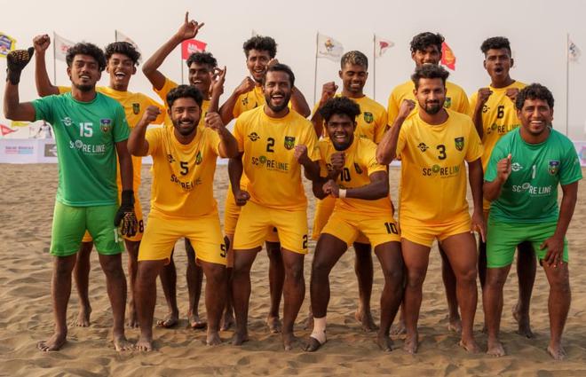 The Kerala team won the first National Beach Soccer Championship.