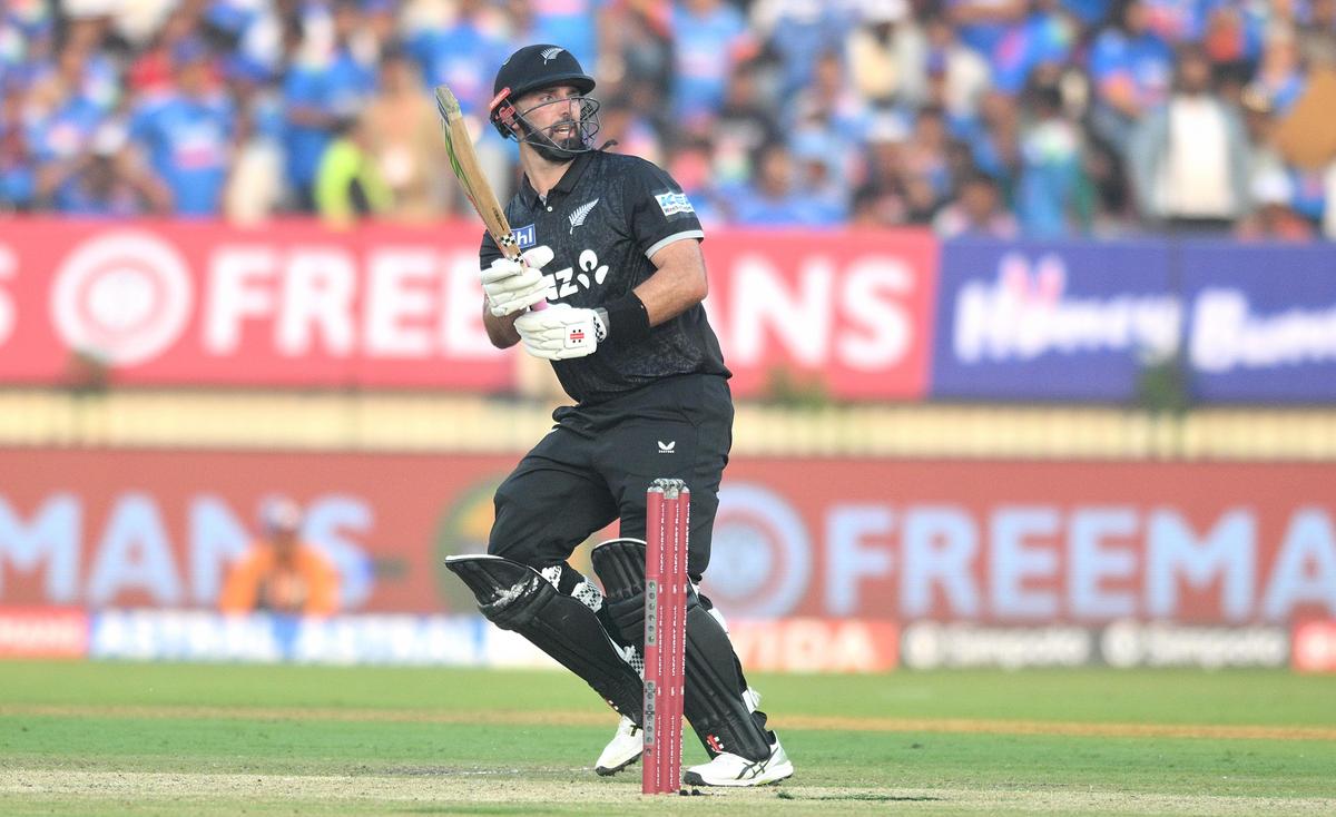 Daryl Mitchell’s late assault helped the Black Caps accumulate 88 runs in the final 10 overs.