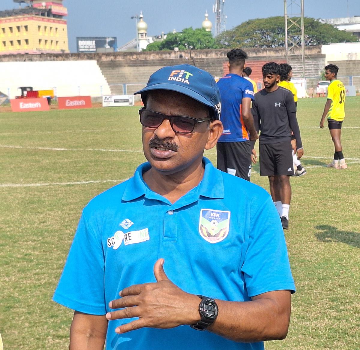 Satheevan Balan, Kerala’s Santosh Trophy head coach, in Kannur on Friday