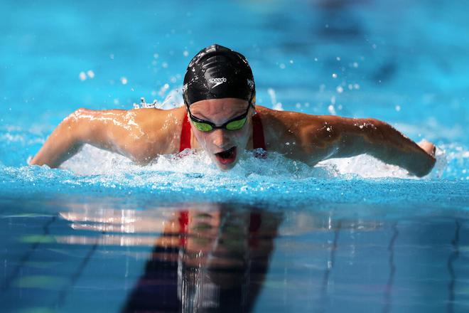 Summer McIntosh of Team Canada competes in the Women’s 400m Individual Medley Final on day one of the Birmingham 2022 Commonwealth Games on Friday. 