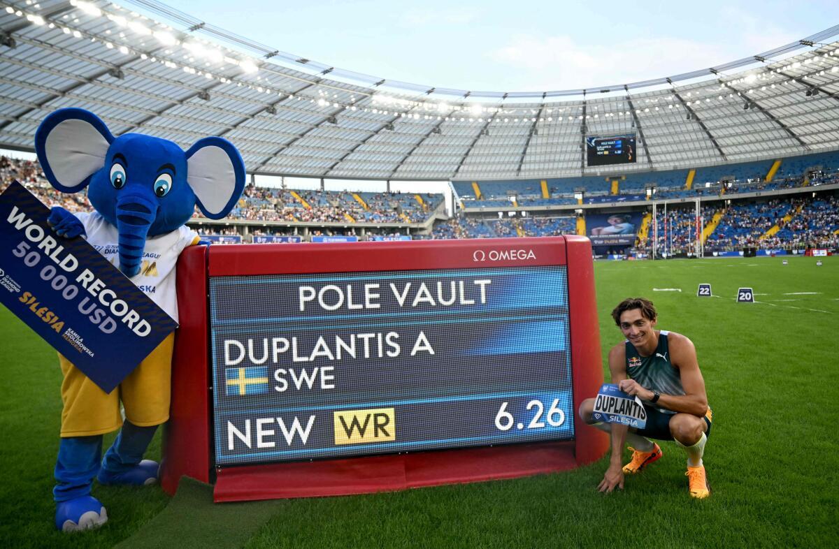 Smashing records: Armand ‘Mondo’ Duplantis cleared a height of 6.26 metres at the Silesia Diamond League meet to break the pole vault world record again. 