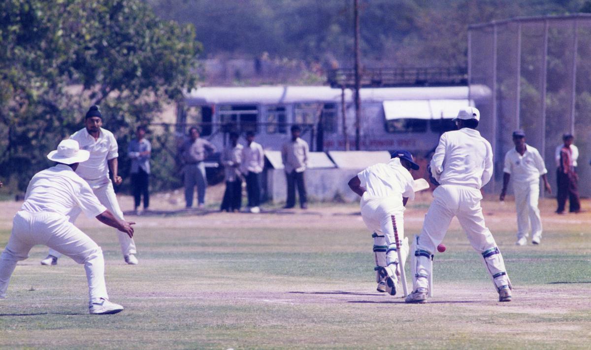 Karnataka against Hyderabad in the Ranji Trophy semifinal in 1998