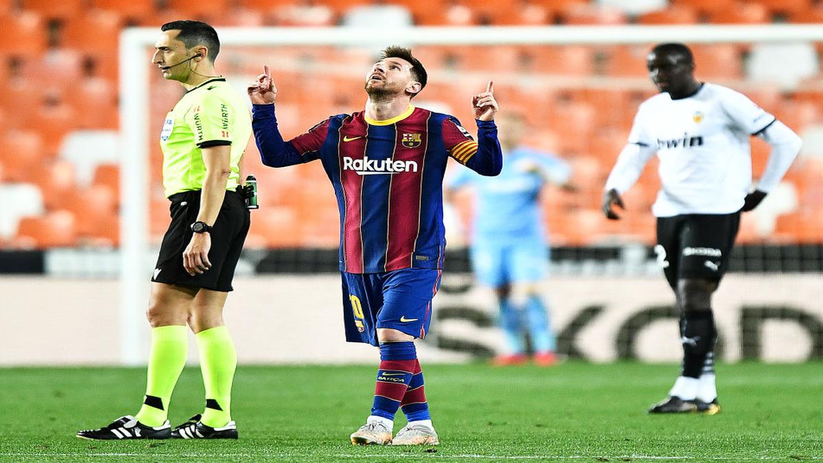 Lionel Messi nets twice in Barcelona's win over Valencia, third in LaLiga with four games to go