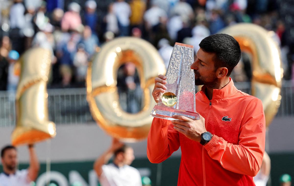 Djokovic is only the third man - after Jimmy Connors (109) and Roger Federer (103) - to clock up the century in the Open era.