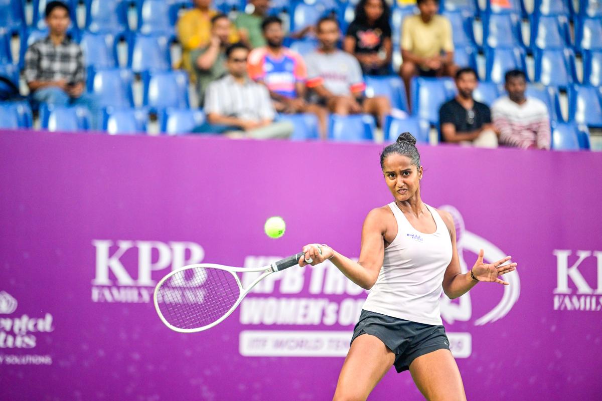 India’s rising star Vaishnavi Adkar in action.
