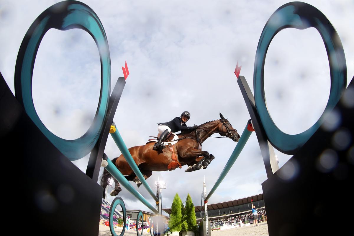 Fouaad Mirza of Team India riding Seigneur competes during the Eventing Jumping Team Final and Individual Qualifier on day ten of the Tokyo 2020 Olympic Gamesat Equestrian Park on August 02, 2021 in Tokyo, Japan.