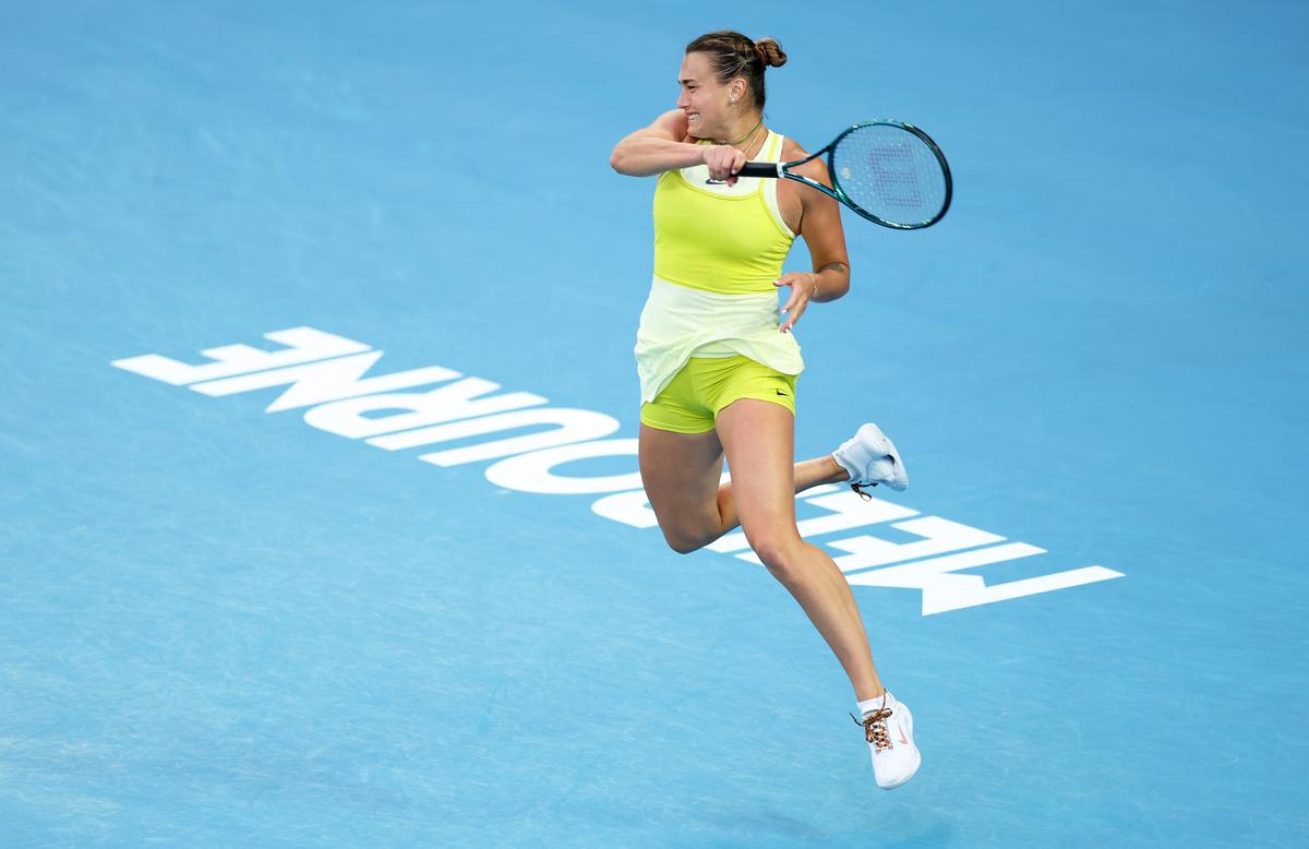 Not this time: Sabalenka, who was looking to win her third straight AO crown, gave it all in the final.