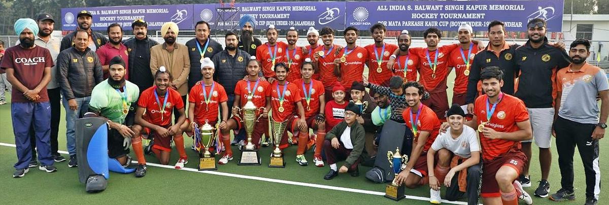 Photo of, Champion Roundglass hockey team that won the Balwant Kapur
tournament in Jalandhar.