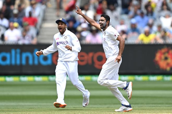 Ravichandran Ashwin during day three of the second Test between Australia and India at Melbourne Cricket Ground on December 28, 2020.