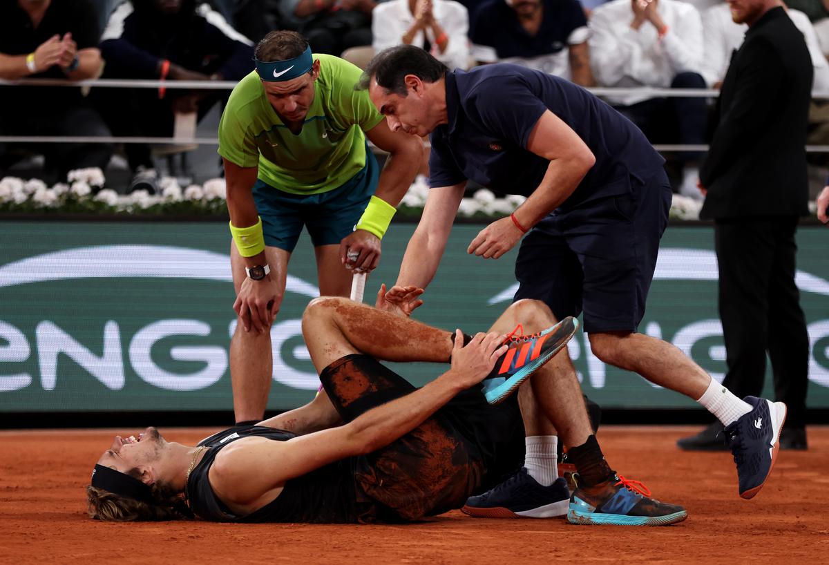 Not the real deal: Players who fake injuries to break their opponent’s momentum, unlike Zverev (in pic, on the ground) infuriate opponents, test the goodwill of ATP and WTA physiotherapists, and disappoint tournament directors, TV networks, and spectators.