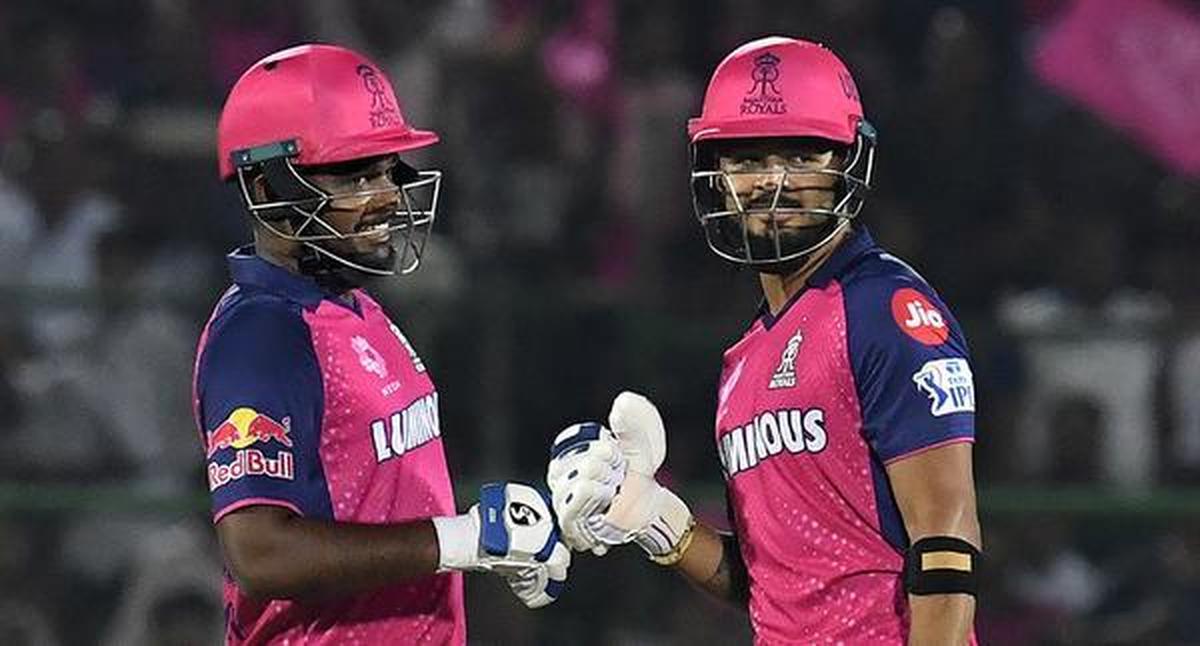 Change of hands: Sanju Samson (left) moved on to Chennai Super Kings this season, with Riyan Parag replacing him as captain at Rajasthan Royals. Change of hands: Sanju Samson (left) moved on to Chennai Super Kings this season, with Riyan Parag replacing him as captain at Rajasthan Royals.