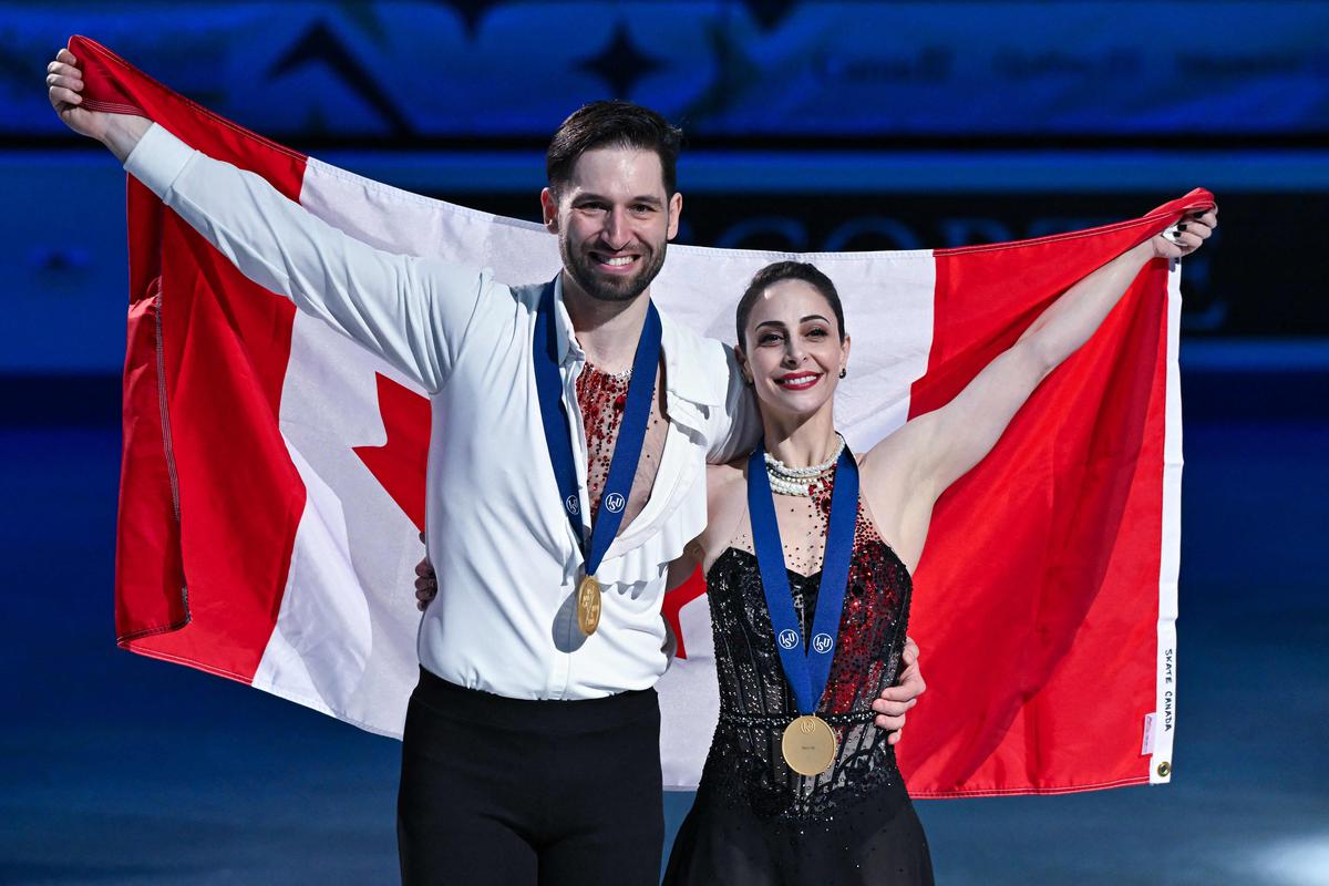 Canadians Stellato Dudek and Deschamps win gold at the World Figure Skating Championships