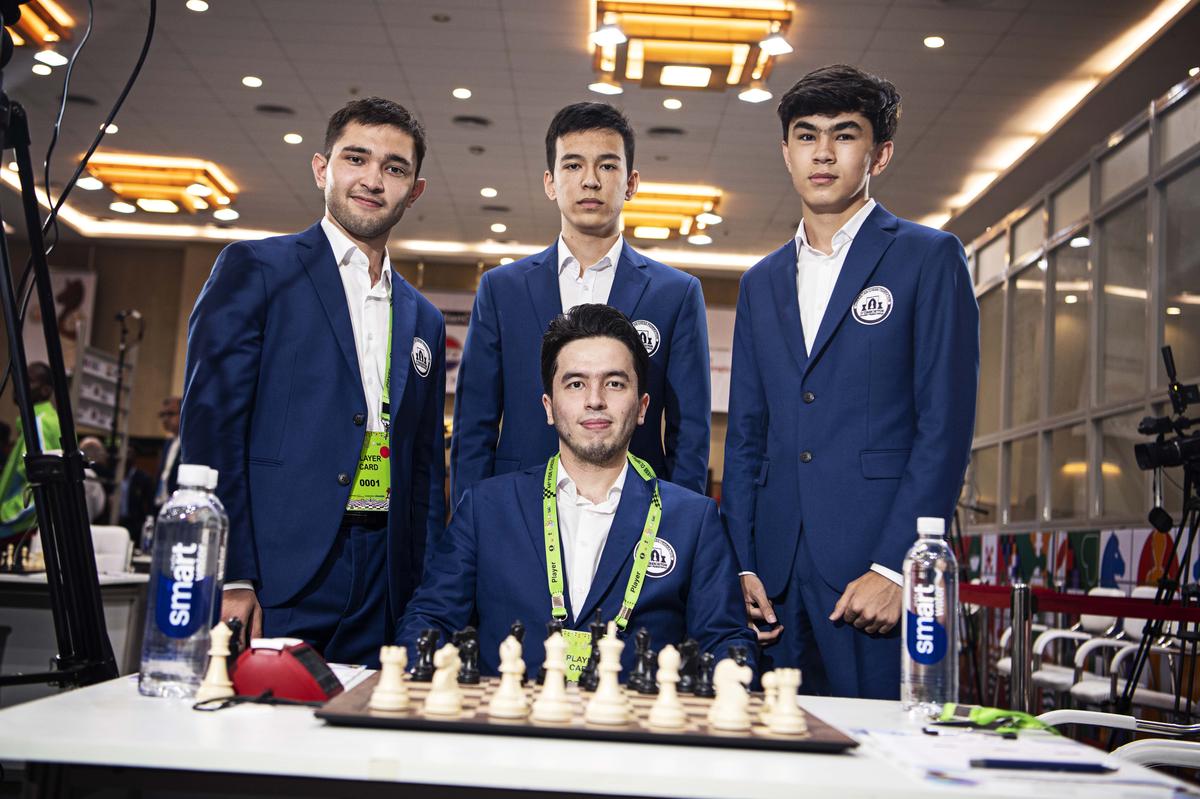 Defending the crown: The young Uzbekistan men’s team stunned the favourites — the USA & India — to claim the title at the last Chess Olympiad in Mahabalipuram.