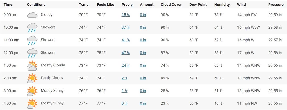 Forecast suggest showers around the same time when India vs Pakistan is scheduled to start. 