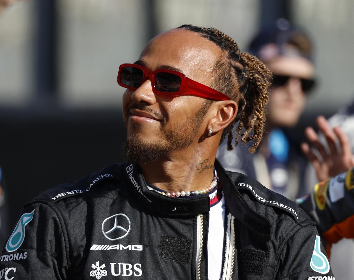 FILE PHOTO: Mercedes’ Lewis Hamilton before the Abu Dhabi Grand Prix race at the Yas Marina Circuit