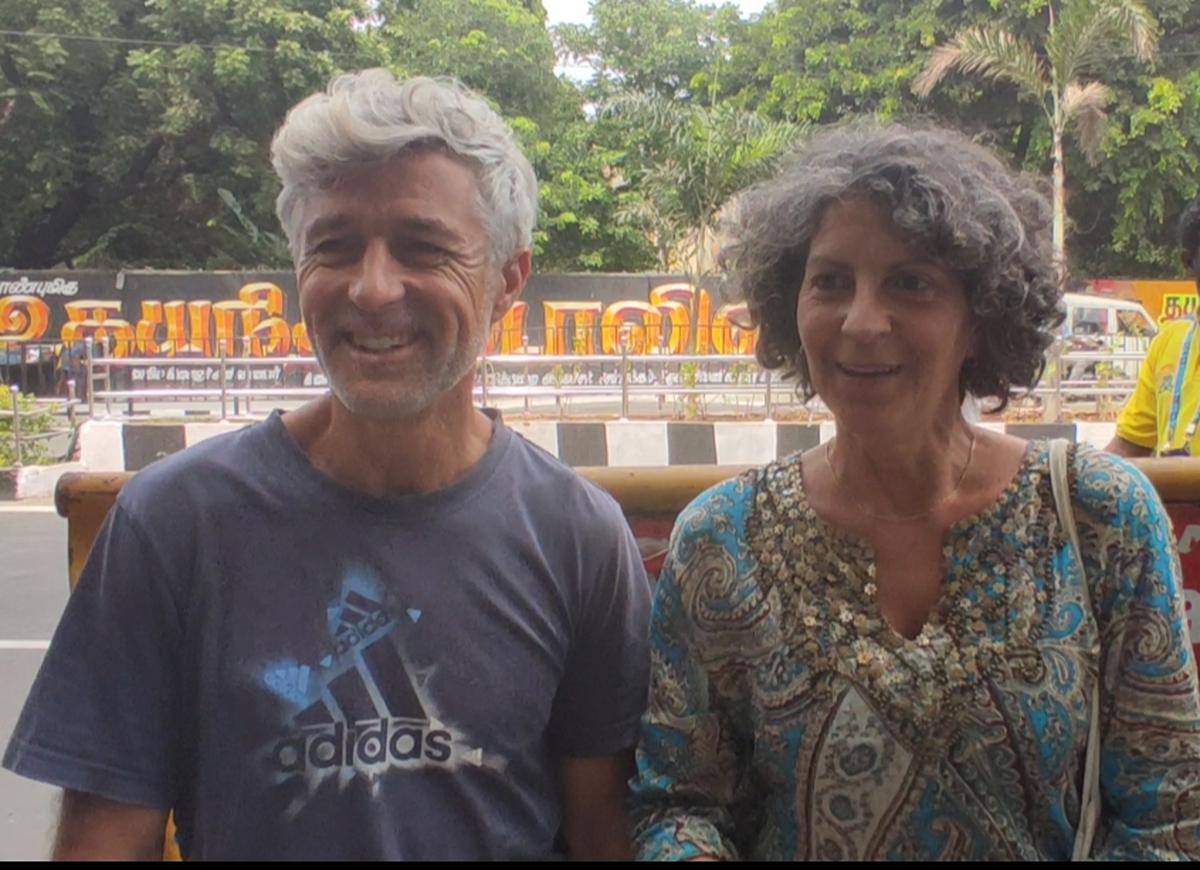 A couple from Portugal watched the Bangladesh vs. New Zealand game in Chennai live.