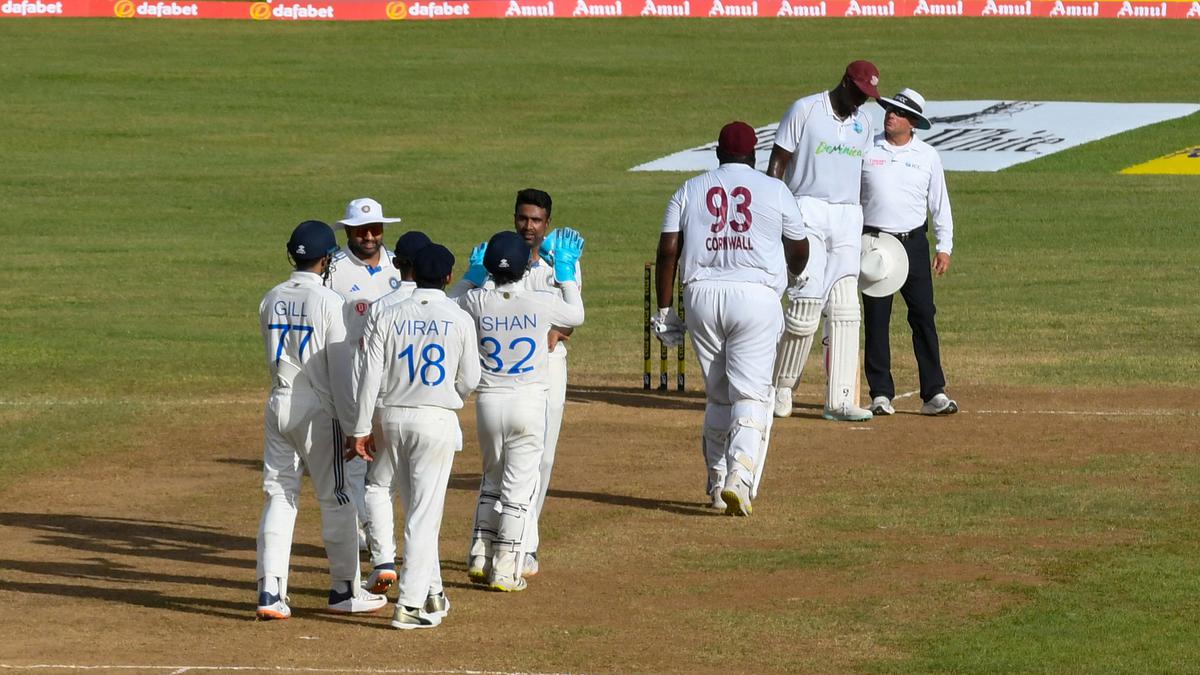 IND vs WI 1st Test Highlights, Day 3 India wins by an innings and 141 runs; Ashwin picks up 12-fer in match