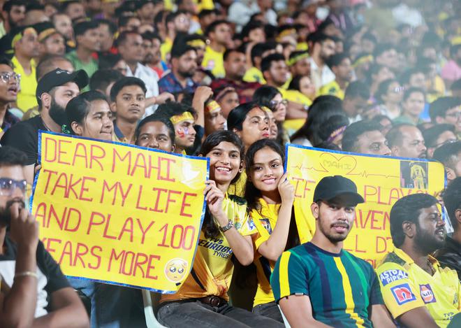 Let the magic continues: Fans have repeatedly turned up this season, with posters requesting Dhoni to continue playing in the IPL. 