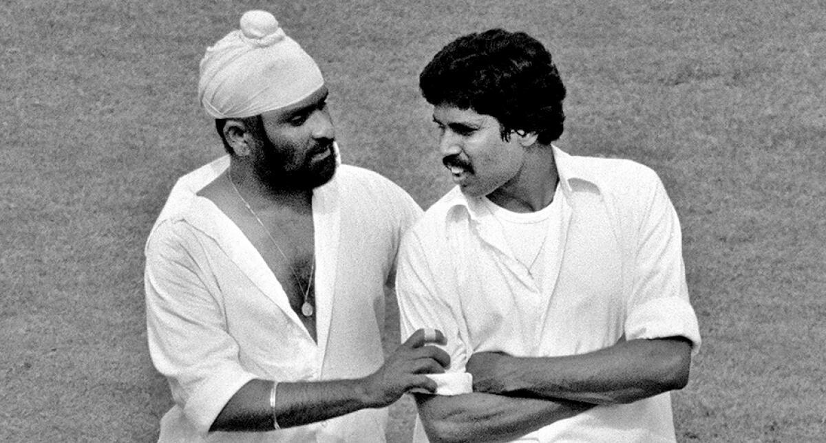 Bishan Singh Bedi (left) and Kapil Dev of India during the 2nd Test Match between England and India at Lord’s Cricket Ground in London, 4th August 1979. The match ended in a draw.