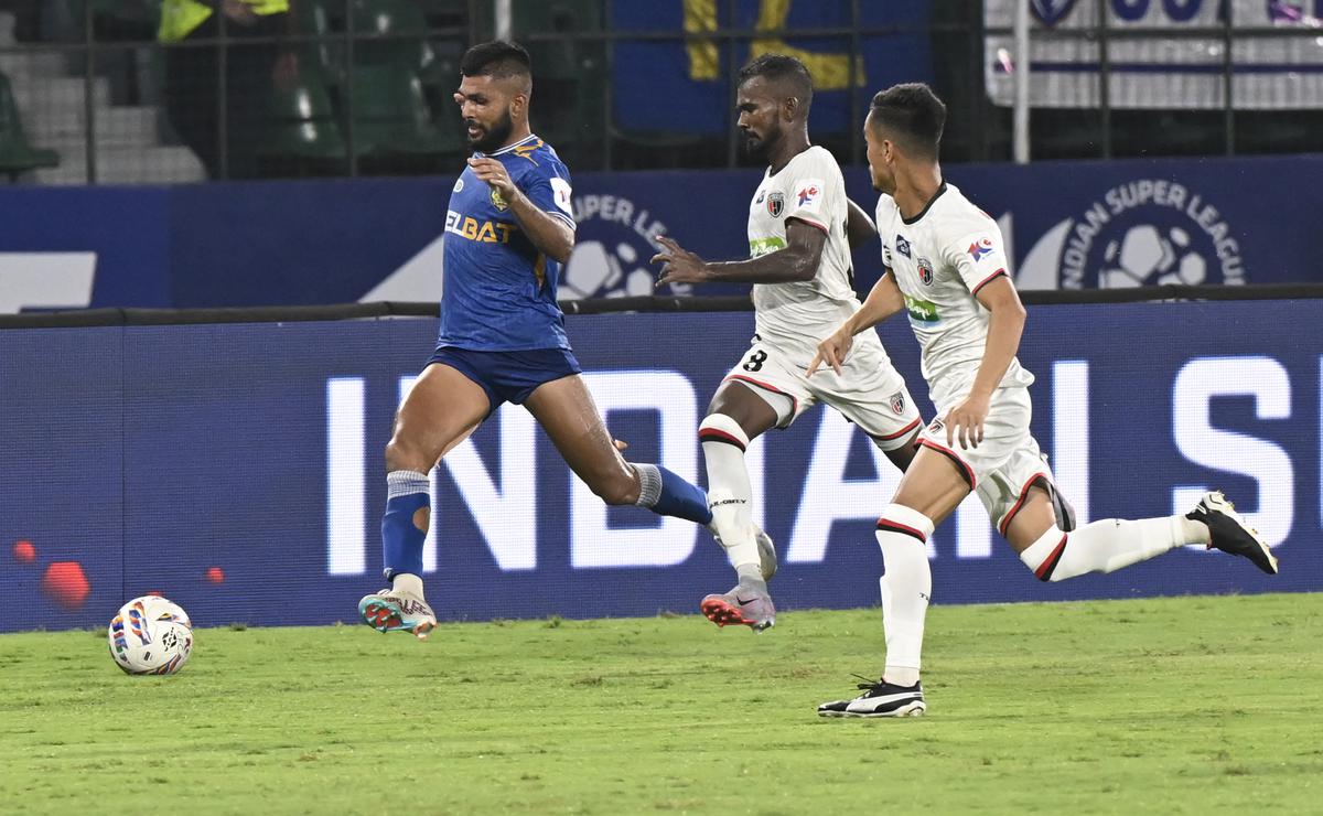 When Ankit Mukherjee (blue jersey) scored the stoppage-time winner against NorthEast United, the boy from Kolkata became one of Chennai’s own as the fans chanted his name and applauded him after the game.