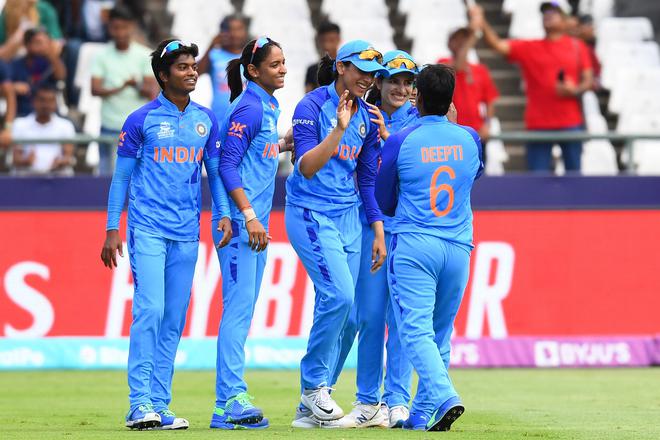 India’s Deepti Sharma (R) became the first Indian, male or female, to take 100 T20I wickets.