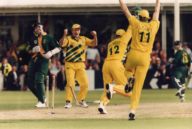 In what was one the best matches in the 1999 World Cup, Klusener, after taking South Africa within sight of victory from a near impossible position, took off for a suicidal run off the penultimate ball of the last over. 