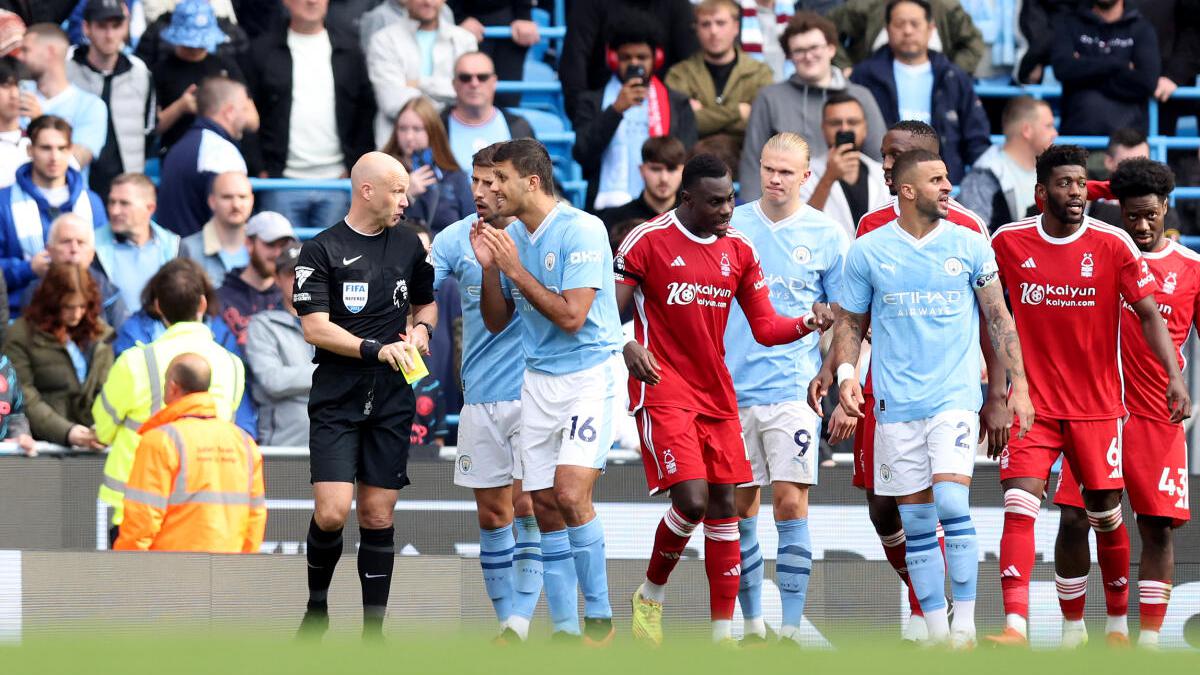 Man City beats Nottingham Forest 2-0 despite Rodri red card