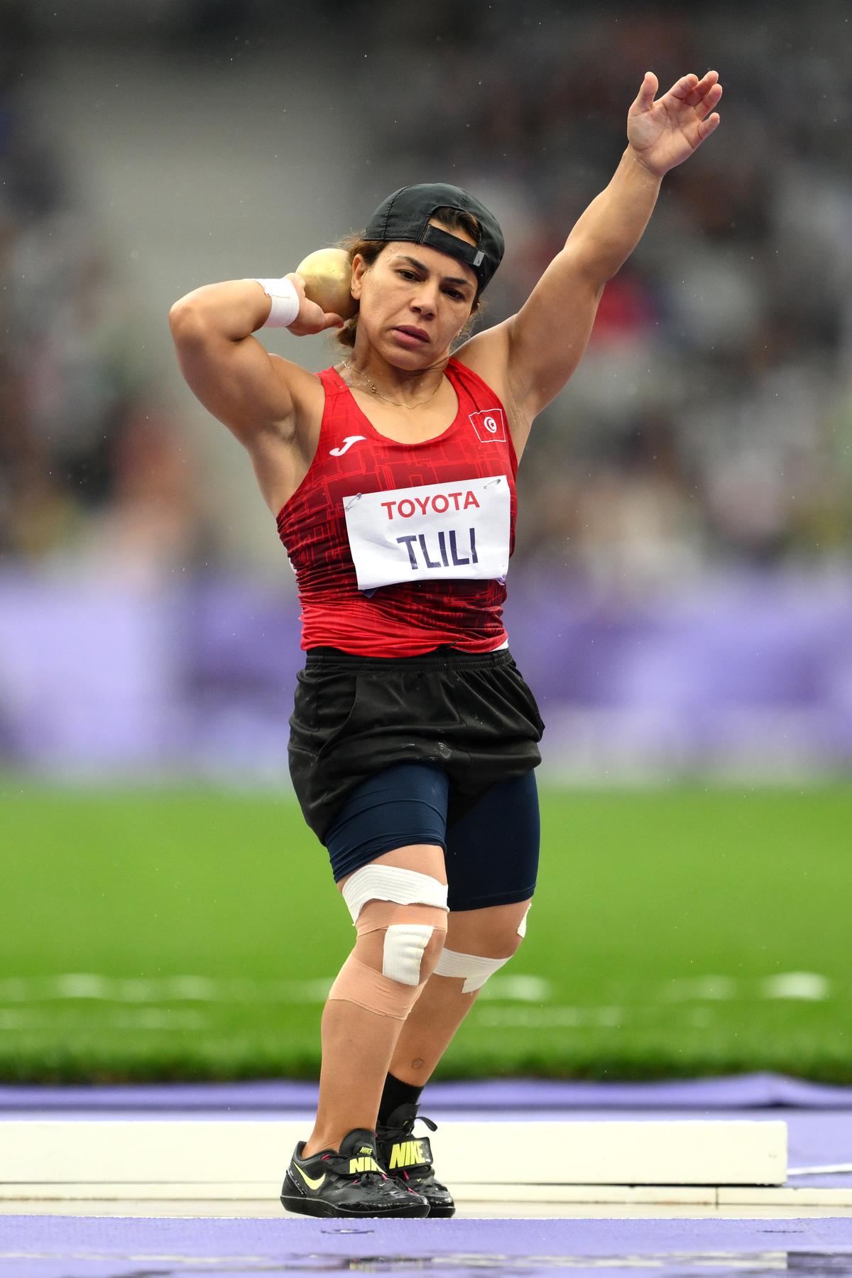 Gold medallist Raoua Tlili of Turkey. 