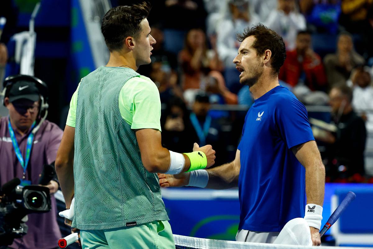 Giant killer: Mensik outlasted former world No. 1 Andy Murray 7-6 (6), 6-7 (3), 7-6 (4) to reach his first ATP Tour quarterfinal.