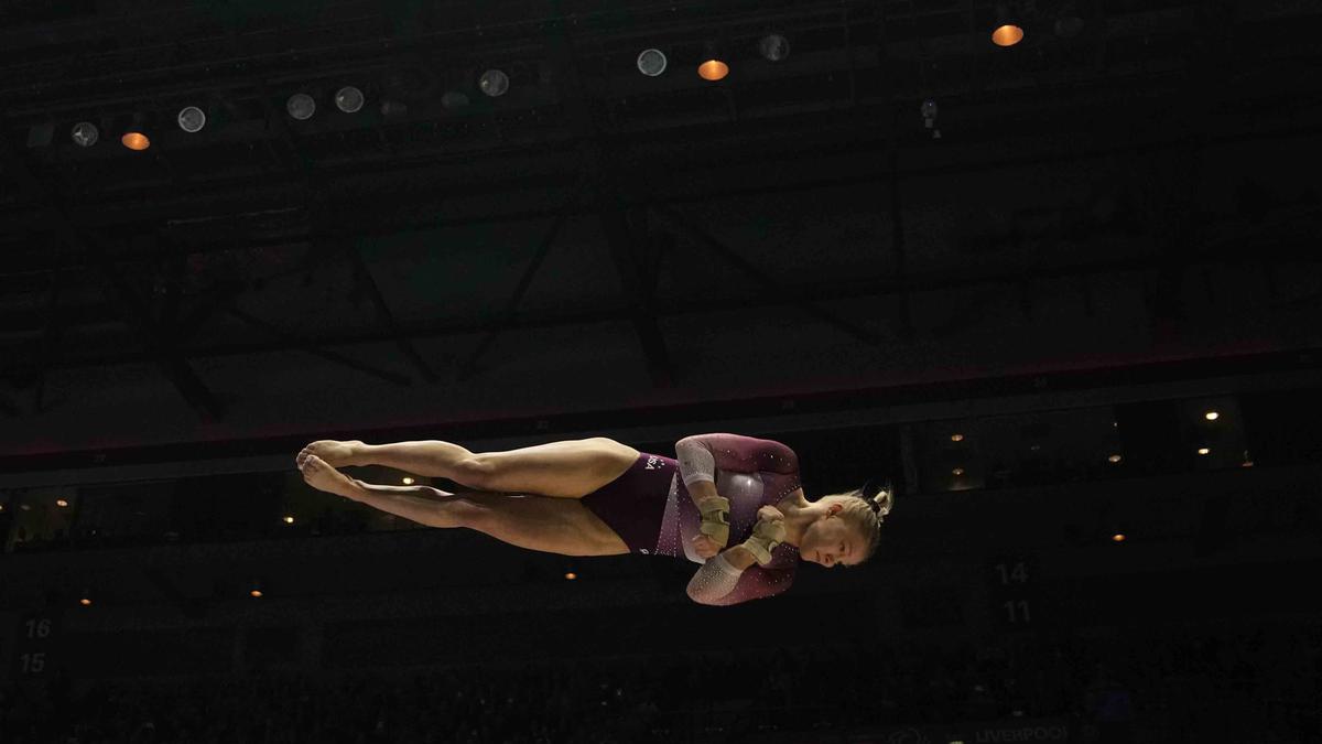 Jade Carey adds to medal haul at worlds with vault gold