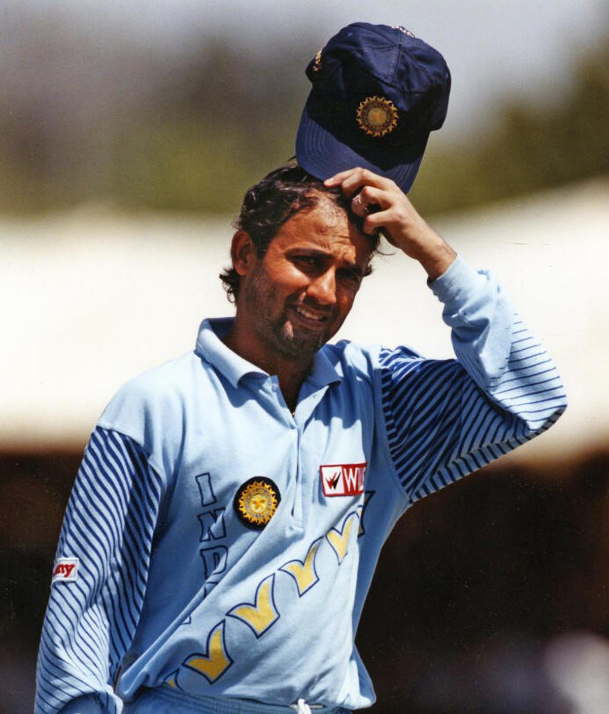 Nayan Mongia of Indian cricket team wicket-keeper snapped during the Pepsi Cup Triangular Series One Day International (ODI) Cricket Tournament match between India and Pakistan Sawai Mansingh Stadium, Jaipur on March 24, 1999.