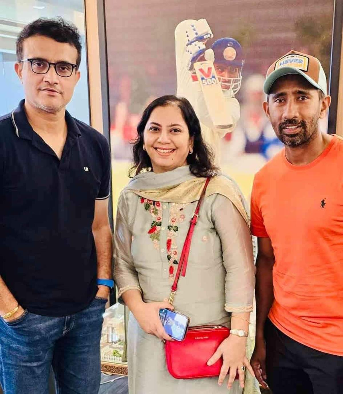 Wriddhiman Saha caught up with Sourav Ganguly in Kolkata on Monday.