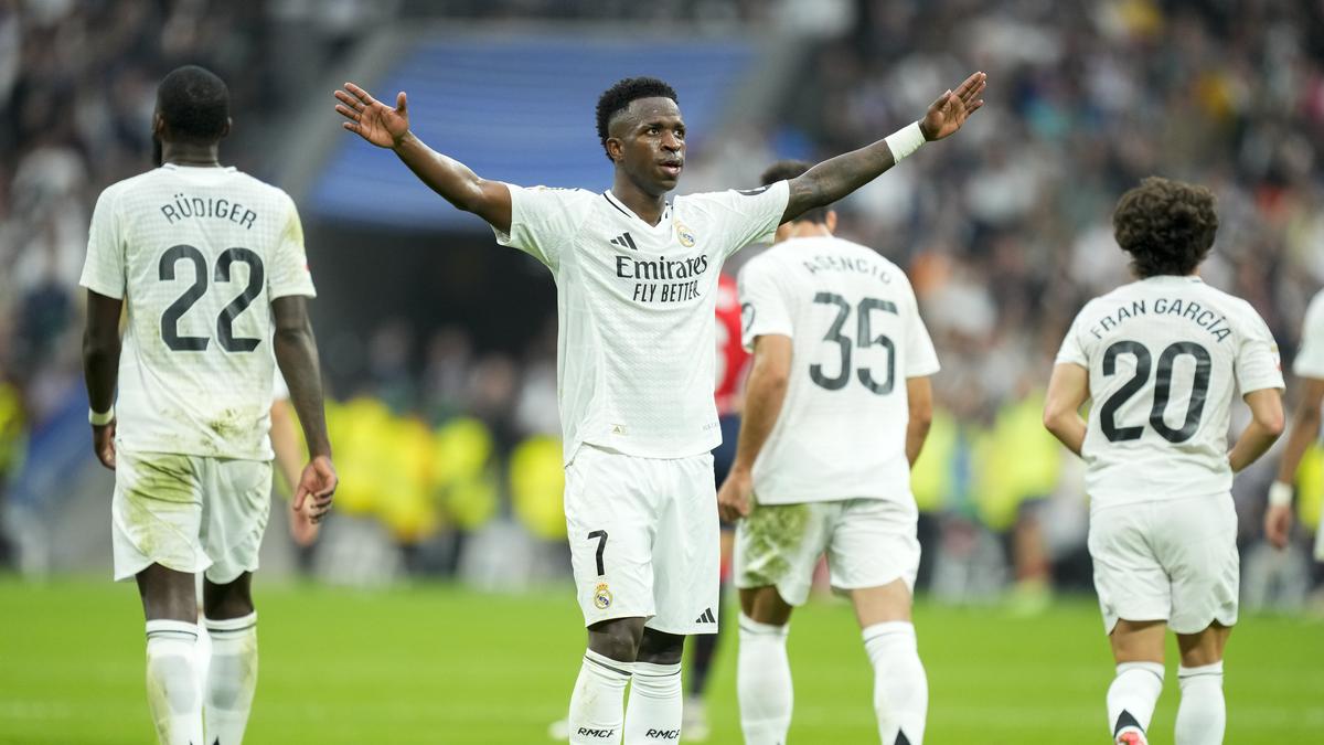 RMA 4-0 OSA Highlights, La Liga 2024-25: Vinicius hattrick helps Real Madrid thump Osasuna