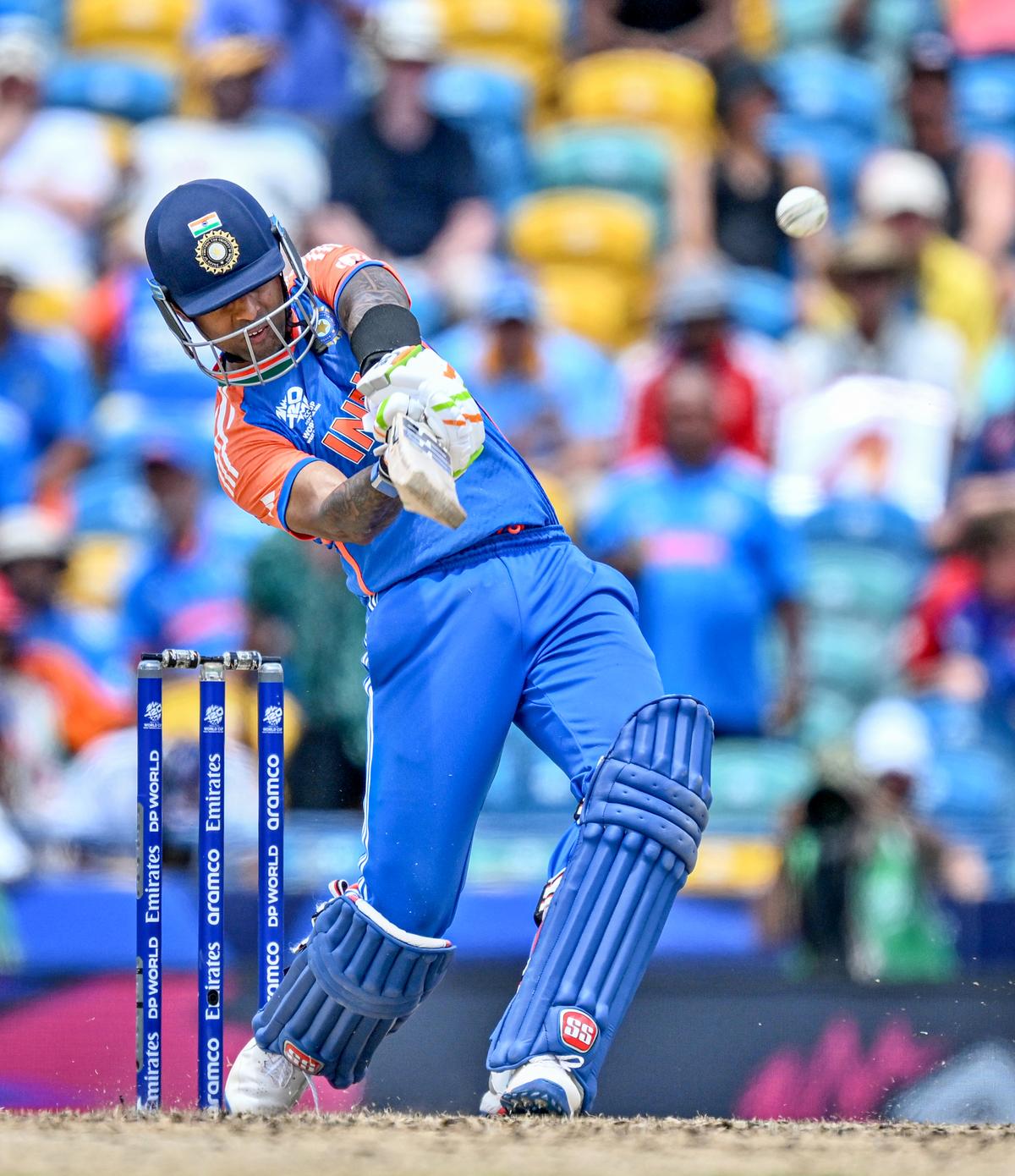 Suryakumar Yadav plays a shot against Afghanistan.