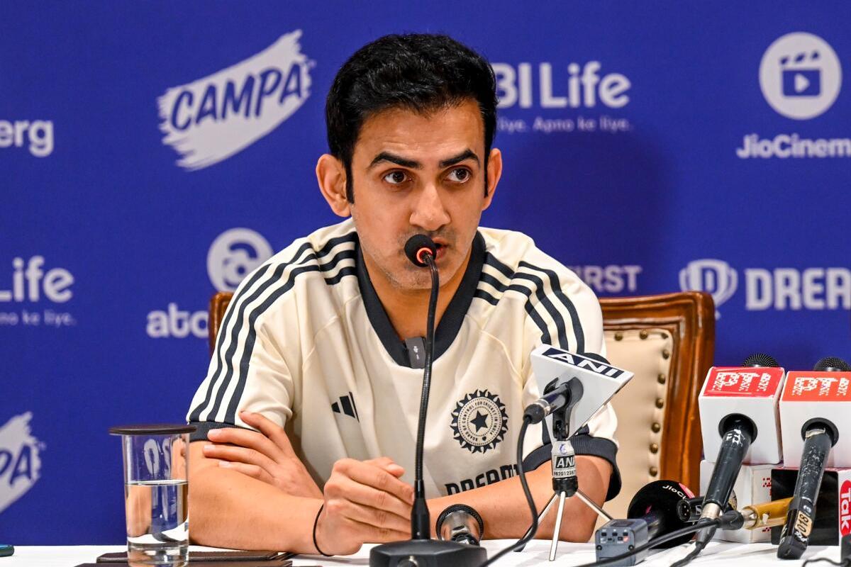 Indian head coach Gautam Gambhir during a press conference.