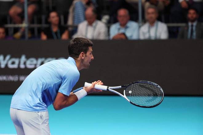 Novak Djokovic après s'être qualifié pour la finale de l'Open de Tel Aviv