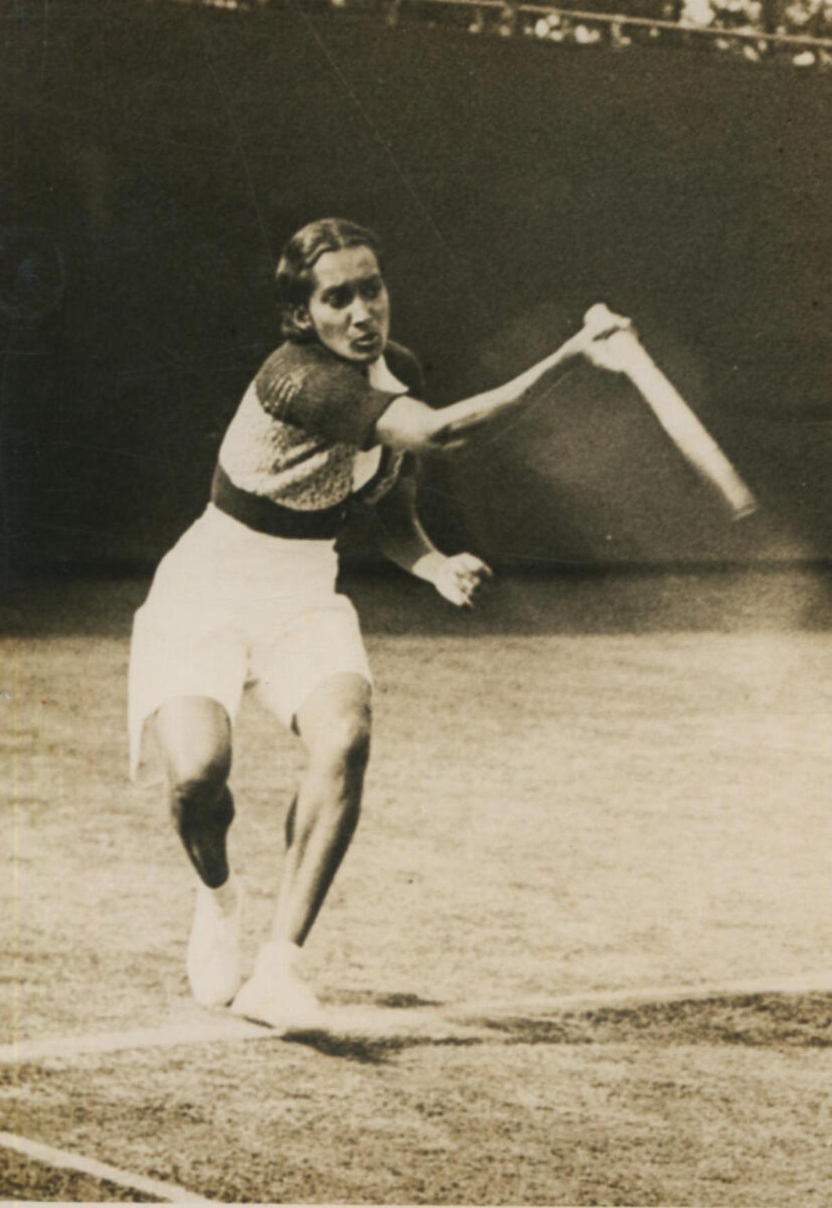 India’s Leela Row Dayal (in pic) beat Great Britain’s G.M. Southwell 4-6, 10-8, 6-2 in the women’s singles opening round at the All England Lawn Tennis Championships, at Wimbledon, London on June 26, 1934.