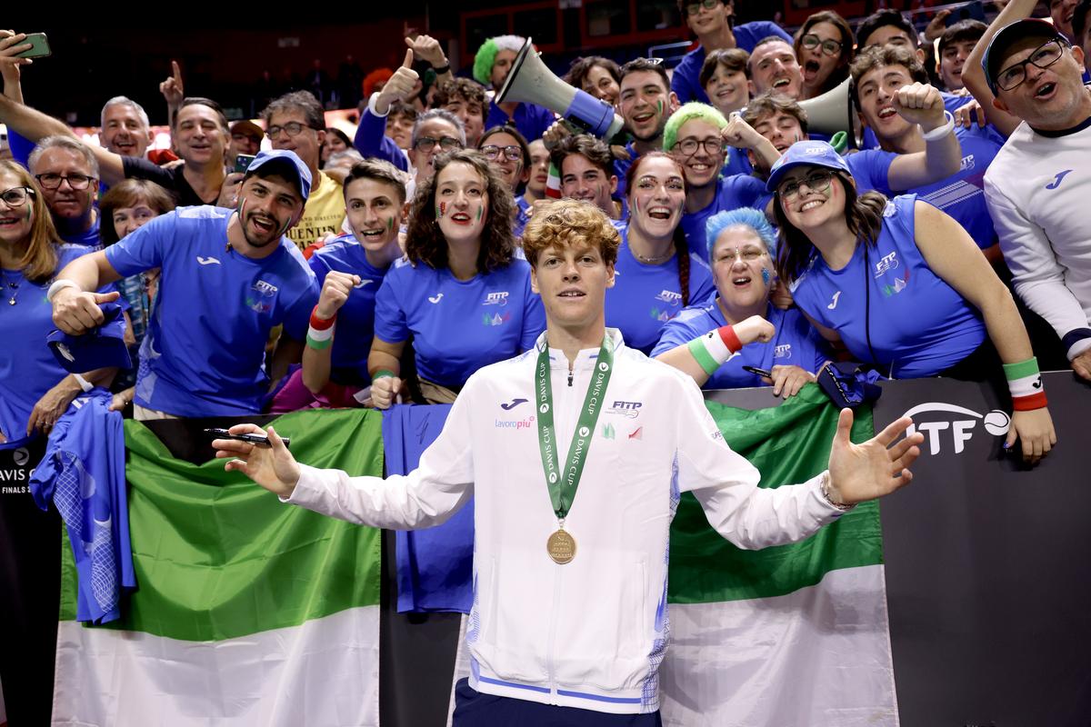 Italy’s Jannik Sinner after winning the Davis Cup 2024. 